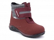 14-531-3 Скороход (Skorohod), ботинки демисезонные утепленные, байка, гидрофобная кожа, серый, красный в Москве