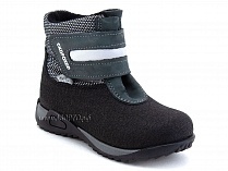 11-531-2 (20-21р) Скороход (Skorohod), ботинки демисезонные утепленные, байка, гидрофобная кожа, серый, черный в Москве