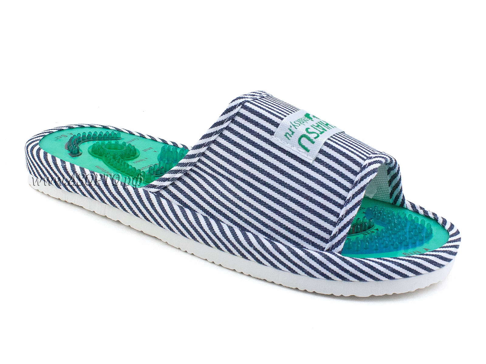 МТ-0007-01-Массажер-для-стоп,-массажные-тапочки-Shiatsu-Синяя-полоска(1)