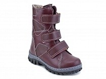 207б (21-30) Аквелла (Akwella), ботинки зимние ортопедические с высоким берцем, натуральная шерсть, кожа, бордовый в Москве