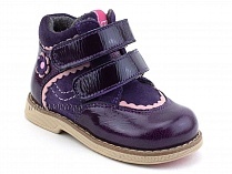 319-3 (21-25) Твики (Twiki) ботинки демисезонные детские ортопедические профилактические утеплённые, кожа, нубук, байка, фиолетовый в Москве
