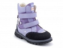 504 (26-30) Твики (Twiki) ботинки детские зимние ортопедические профилактические, кожа, нубук, натуральная шерсть, сиреневый в Москве