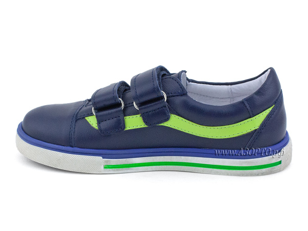 2446-2,064-Тотто-(Totto)-кроссовки-детские-ортопедические-профилактические,-кожа,-джинс,-лайм(3)
