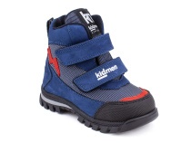 5008-03 (21-25) Кидмен (Kidmen), ботинки ортопедические профилактические, демисезонные утепленные, мембрана, нубук, байка, синий, серый, красный 
