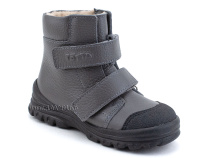 3381-721 Тотто (Totto), ботинки детские утепленные ортопедические профилактические, байка, кожа, серый в Москве