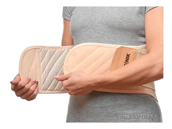 ПР-312УС БЕЖ Орто.Ник (Ortonik) Корсет ортопедический противорадикулитный полужесткий с 6 ребрами жесткости (3)