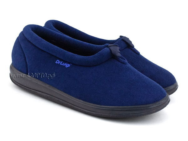 PU-01-02-65--Доктор-Луиджи-(Dr-Luigi),-Домашние-ортопедические-тапочки-с-закрытой-пяткой,-текстиль,-синий(1)