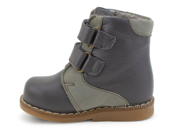 1591-01-Шаговита,-ботинки-демисезонные-утепленные,-байка,-кожа,-серый(4)
