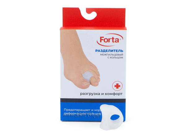 204С БЕЛ. Орто.Ник (Ortonik) Межпальцевый разделитель с кольцом на палец(2)