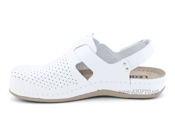 951WHT-Леон-(Leon),-сабо-для-взрослых-ортопедические,-кожа,-белый(3)