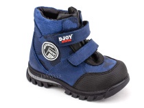 031-600-013-05-240 (21-25) Джойшуз (Djoyshoes) ботинки детские зимние ортопедические профилактические, натуральный мех, кожа, темно-синий, милитари в Москве