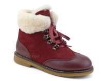 А44-071-3 Сурсил (Sursil-Ortho), ботинки детские ортопедические профилактичские, зимние, натуральный мех, замша, кожа, бордовый в Москве