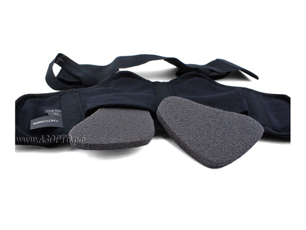 ПО-215 Орто.Ник (Ortonik) Бандаж послеоперационный грыжевой со съемными пелотами, черный (5)