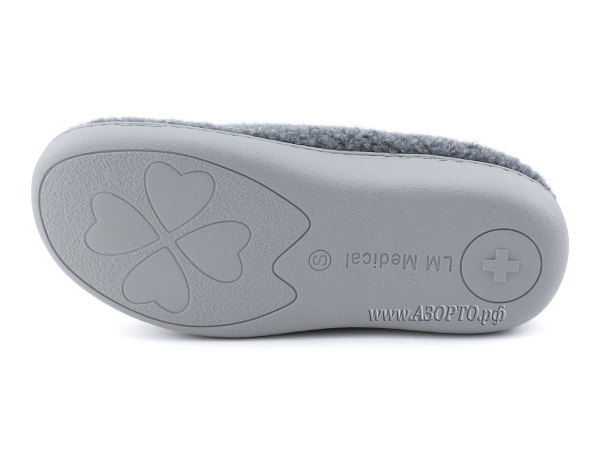 LM-803.021D Луомма (Luomma), домашние ортопедические тапочки, натуральная шерсть, серый(5)