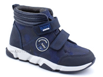 09-600-194-687-318 (26-30)Джойшуз (Djoyshoes) ботинки детские ортопедические профилактические утеплённые, флис, кожа, темно-синий, милитари в Москве