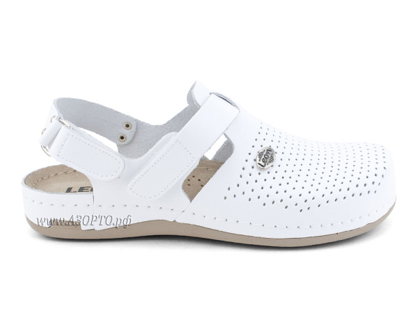 951WHT-Леон-(Leon),-сабо-для-взрослых-ортопедические,-кожа,-белый(2)