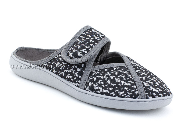 LM-808,005-Луомма-(Luomma),-домашние-ортопедические-тапочки,-текстиль,-черный,-белый,-полнота-9(1)