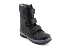 207ч (26-30) Аквелла (Akwella), ботинки зимние ортопедические с высоким берцем, натуральная шерсть, кожа, черный в Москве