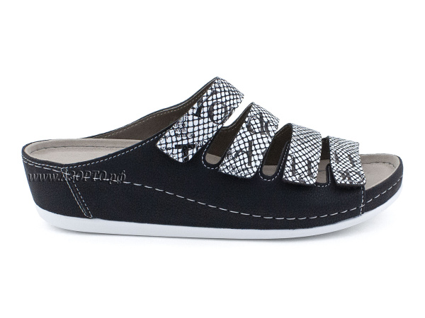 LM-703N,036B-Луомма-(Luomma),-сандалии-для-взрослых-ортопедические,-кожа,-черный,-газета,-полнота-7(2)