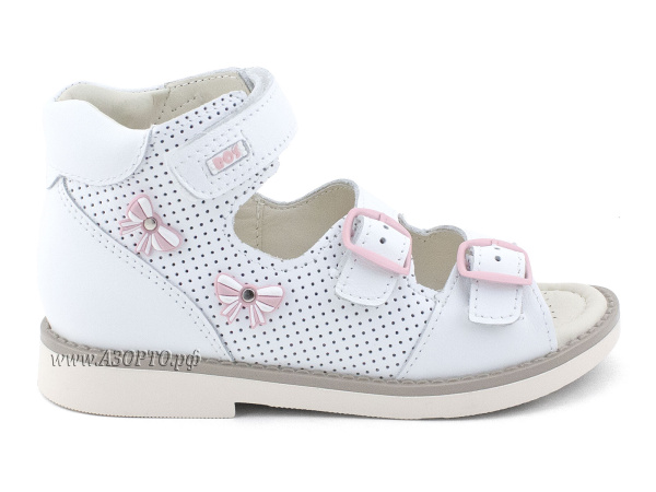 052-011-(31-36)-Бос-(Bos),-сандалии-детские-профилактические-открытые,-кожа,-белый(2)