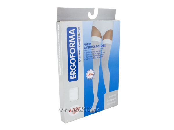 Ergoforma 217 Чулки антиэмболические, 1 класс компр, (20мм рт.ст. ), белый(1)