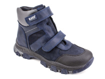 0034-600-194-687-213 (31-36) Джойшуз (Djoyshoes) ботинки детские зимние ортопедические профилактические, натуральный мех, кожа, темно-синий, черный в Москве