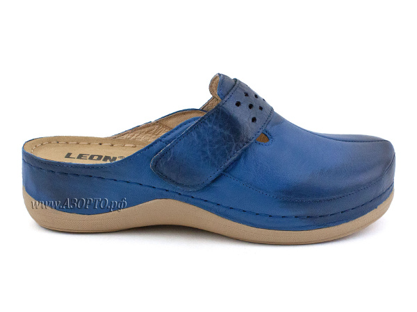 902DBE-Леон-(Leon),-сабо-для-взрослых-ортопедические,-удобная-медицинская-обувь,-кожа,-синий(2)