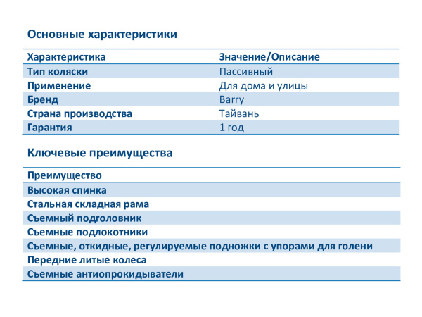 характеристики Barry R5 2