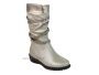 326-201-231 Тотто, ботинки демисезонные утепленные, байка, бежевый, серебро, кожа в Москве
