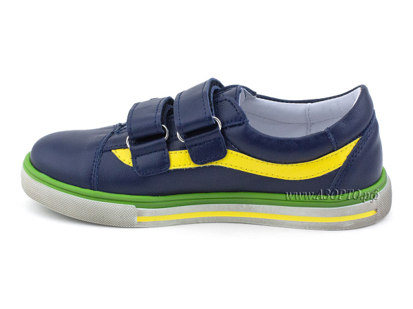 2446-2,65-Тотто-(Totto)-кроссовки-детские-ортопедические-профилактические,-кожа,-синий,-лимон(3)