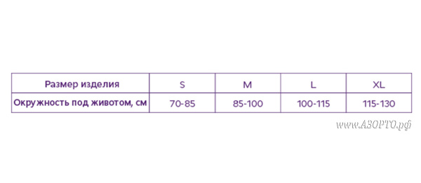 Т.27.14 Тривес (Trives) Бандаж поддерживающий до- и послеродовый на сетчатой основе, высота 19 см размеры