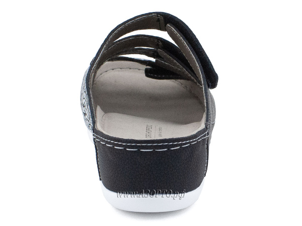 LM-703N,036B-Луомма-(Luomma),-сандалии-для-взрослых-ортопедические,-кожа,-черный,-газета,-полнота-7(4)